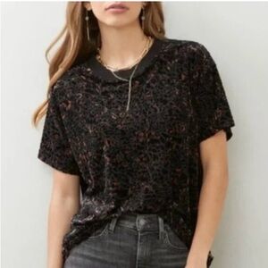 Free People Burn Out Velvet Teddy Tee Oversized Small NWT